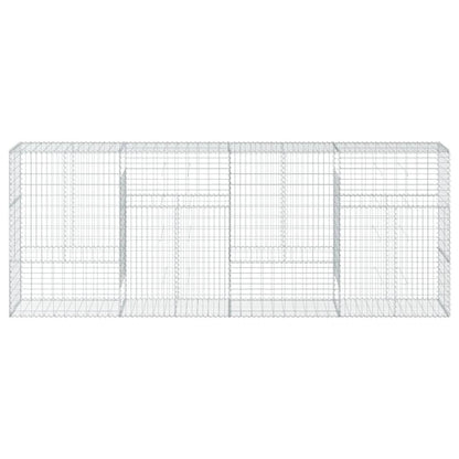 Gabion Basket with Cover 400x50x150 cm Galvanised Iron