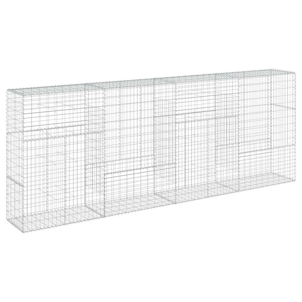 Gabion Basket with Cover 400x50x150 cm Galvanised Iron