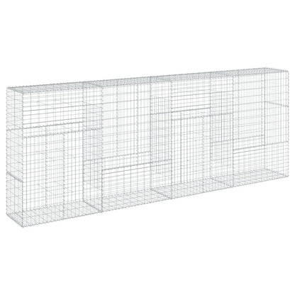 Gabion Basket with Cover 400x50x150 cm Galvanised Iron