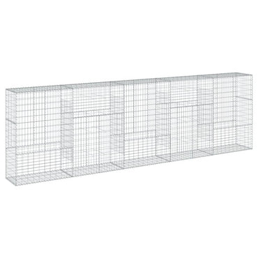 Gabion Basket with Cover 500x50x150 cm Galvanised Iron