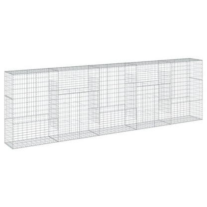 Gabion Basket with Cover 500x50x150 cm Galvanised Iron