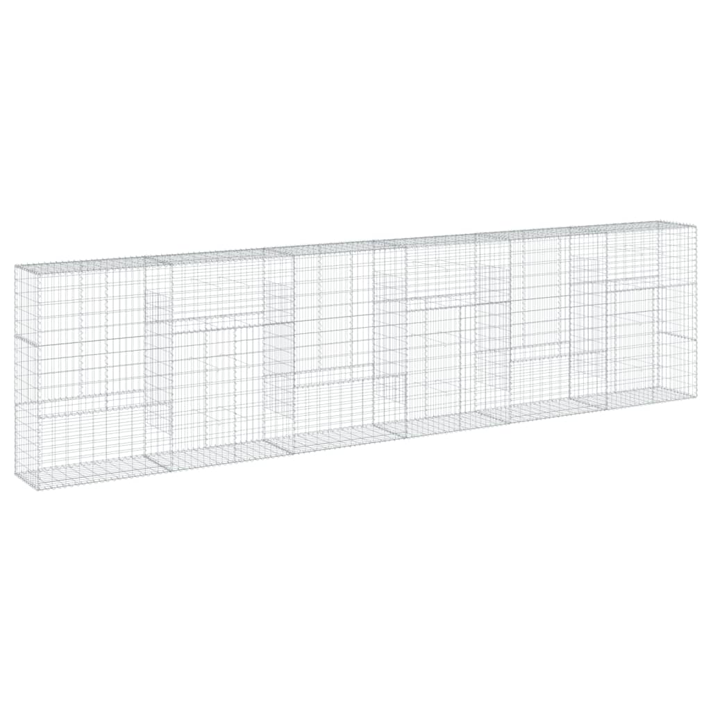 Gabion Basket with Cover 600x50x150 cm Galvanised Iron