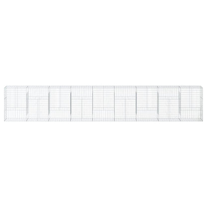 Gabion Basket with Cover 900x50x150 cm Galvanised Iron