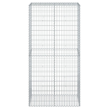 Gabion Basket with Cover 100x50x200 cm Galvanised Iron