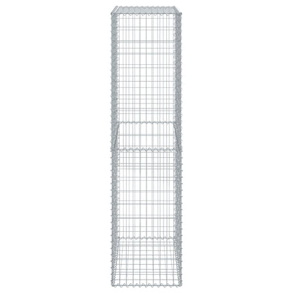 Gabion Basket with Cover 100x50x200 cm Galvanised Iron