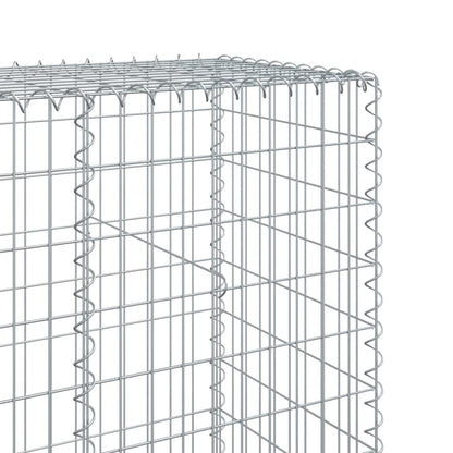 Gabion Basket with Cover 100x50x200 cm Galvanised Iron