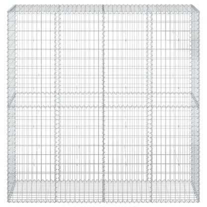 Gabion Basket with Cover 200x50x200 cm Galvanised Iron