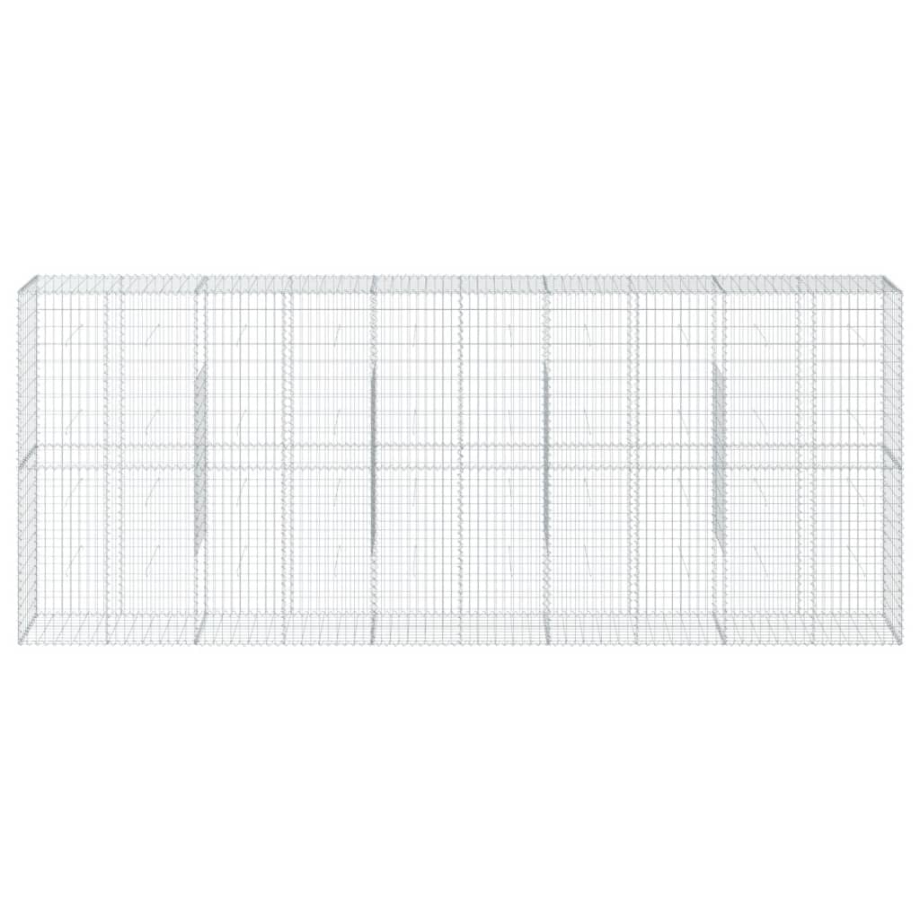 Gabion Basket with Cover 500x50x200 cm Galvanised Iron