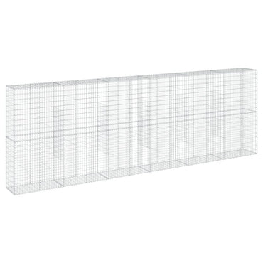 Gabion Basket with Cover 600x50x200 cm Galvanised Iron