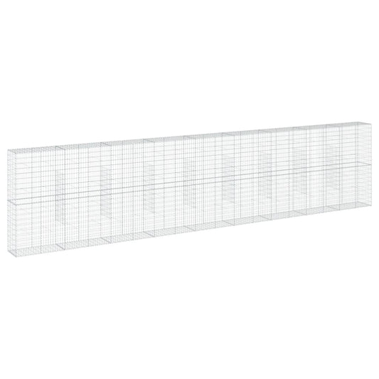 Gabion Basket with Cover 900x50x200 cm Galvanised Iron