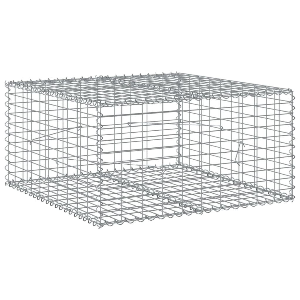 Gabion Basket with Cover 100x100x50 cm Galvanised Iron