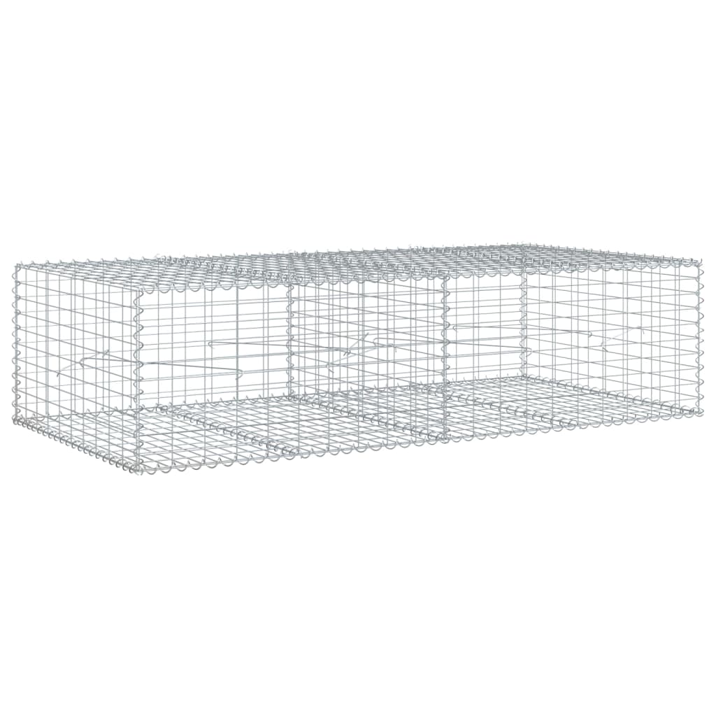 Gabion Basket with Cover 200x100x50 cm Galvanised Iron