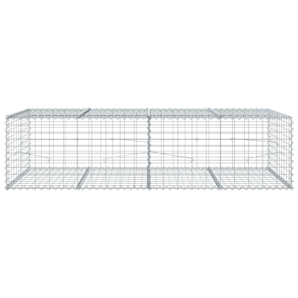 Gabion Basket with Cover 200x100x50 cm Galvanised Iron