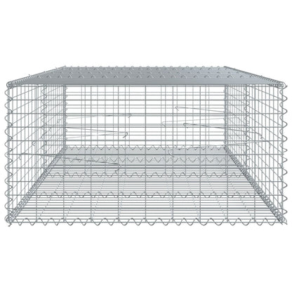 Gabion Basket with Cover 200x100x50 cm Galvanised Iron