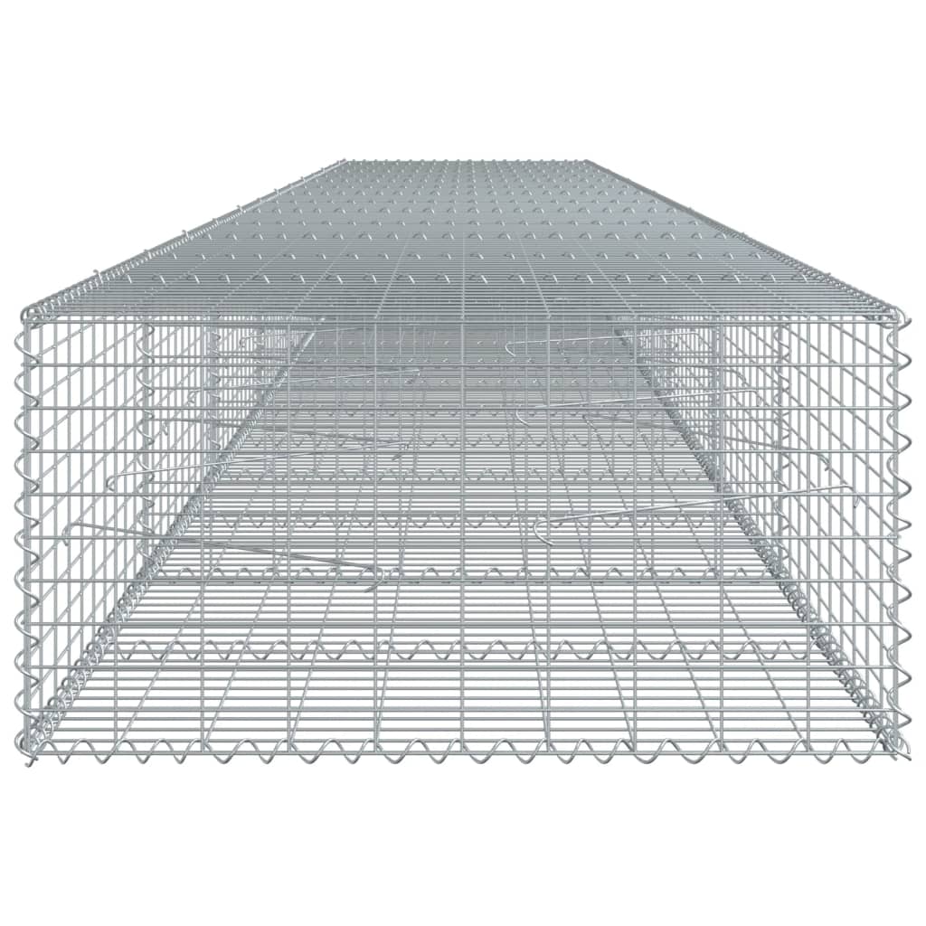 Gabion Basket with Cover 700x100x50 cm Galvanised Iron