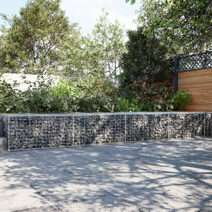 Gabion Basket with Cover 700x100x50 cm Galvanised Iron