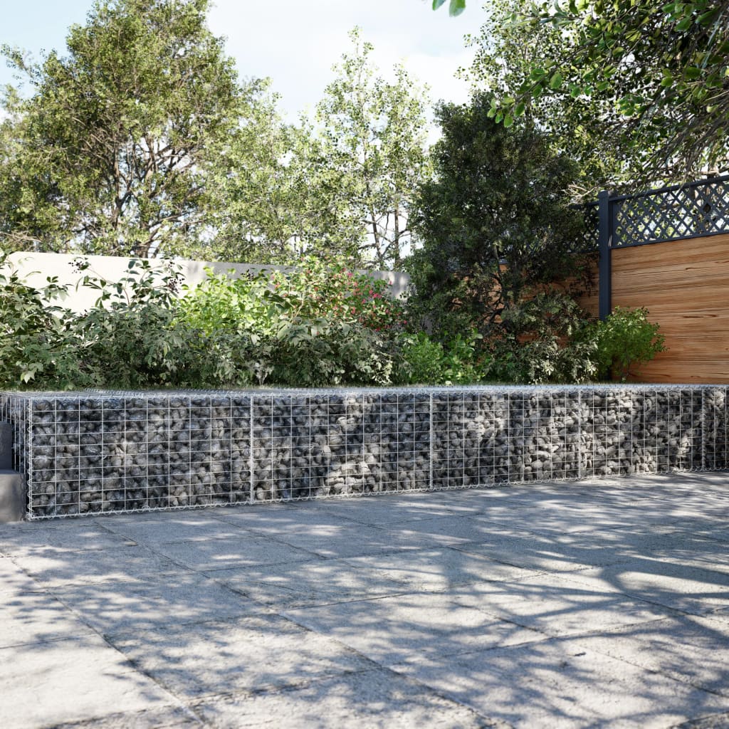 Gabion Basket with Cover 800x100x50 cm Galvanised Iron