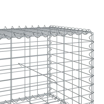 Gabion Basket with Cover 900x100x50 cm Galvanised Iron