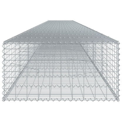 Gabion Basket with Cover 1000x100x50 cm Galvanised Iron