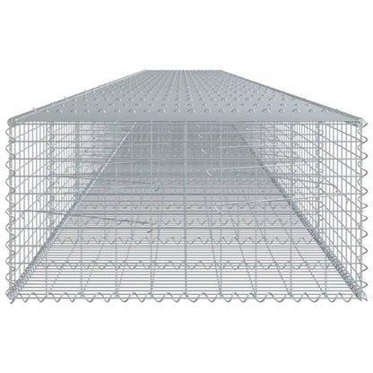 Gabion Basket with Cover 1200x100x50 cm Galvanised Iron