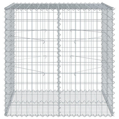 Gabion Basket with Cover 100x100x100 cm Galvanised Iron