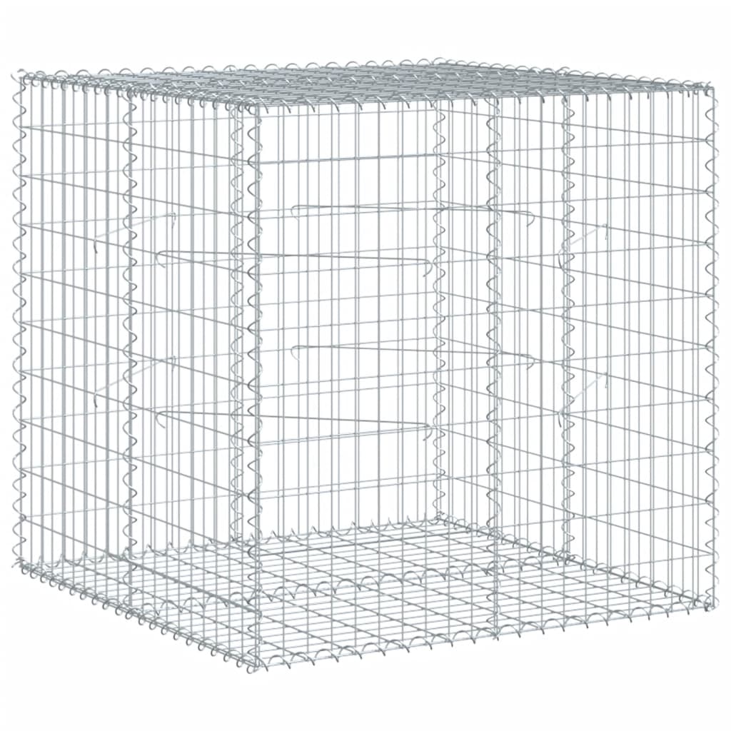 Gabion Basket with Cover 100x100x100 cm Galvanised Iron