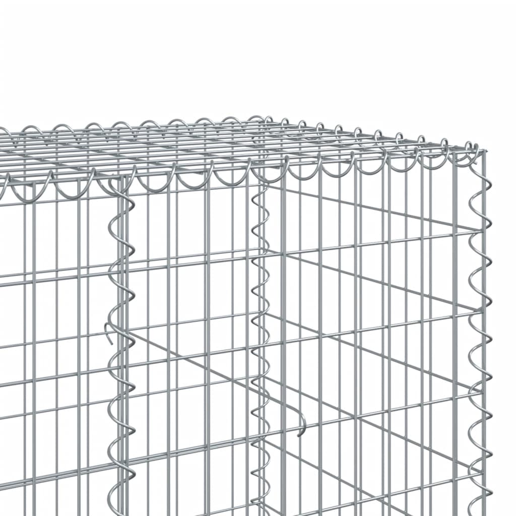 Gabion Basket with Cover 100x100x100 cm Galvanised Iron