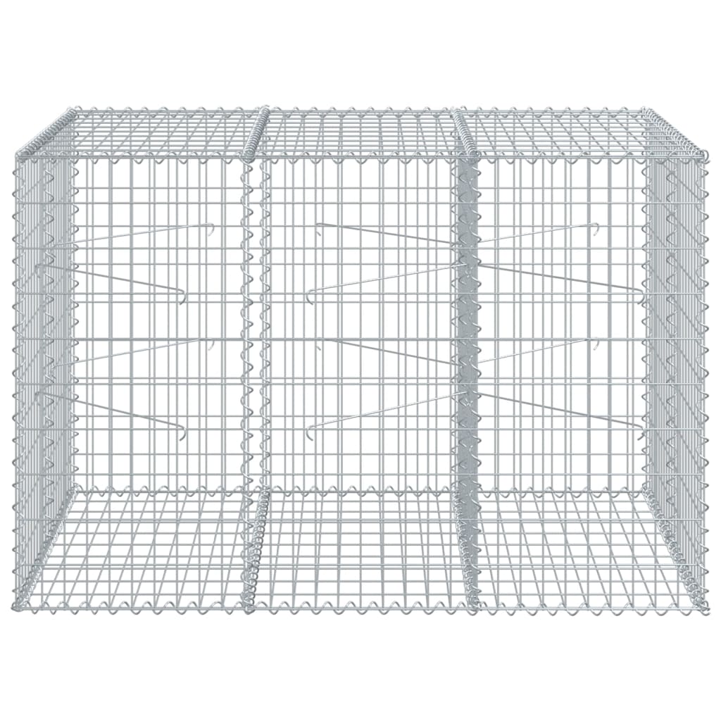 Gabion Basket with Cover 150x100x100 cm Galvanised Iron