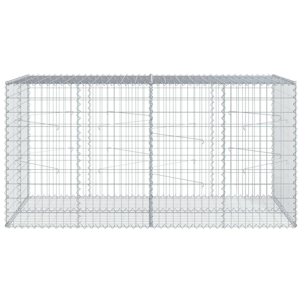 Gabion Basket with Cover 200x100x100 cm Galvanised Iron