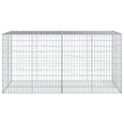 Gabion Basket with Cover 200x100x100 cm Galvanised Iron