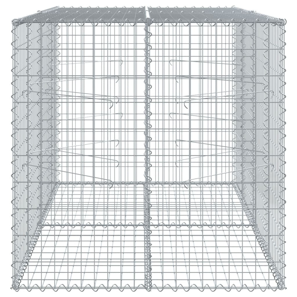 Gabion Basket with Cover 200x100x100 cm Galvanised Iron