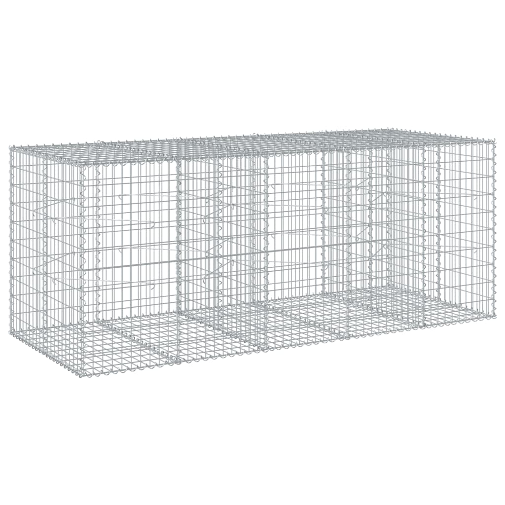 Gabion Basket with Cover 250x100x100 cm Galvanised Iron