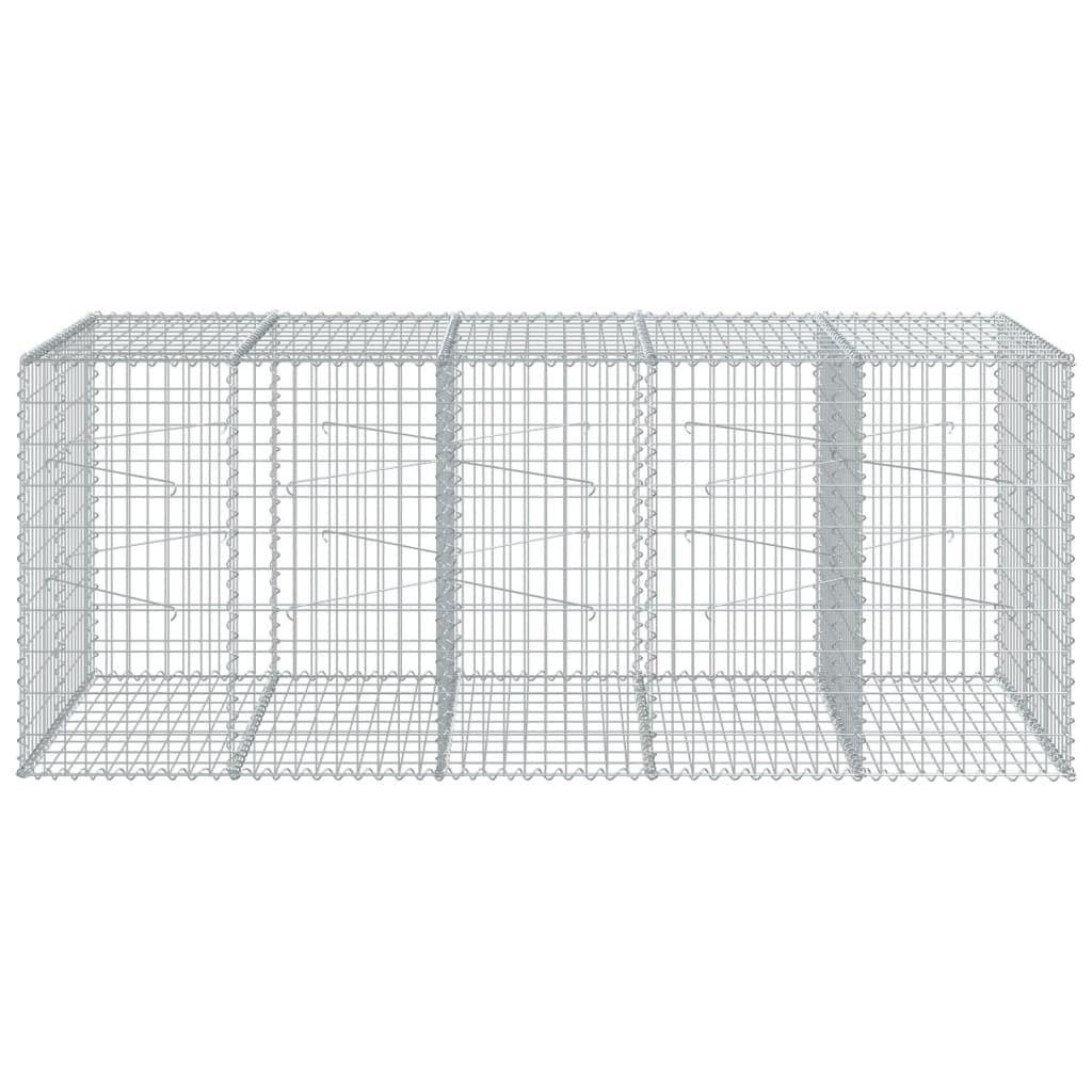 Gabion Basket with Cover 250x100x100 cm Galvanised Iron