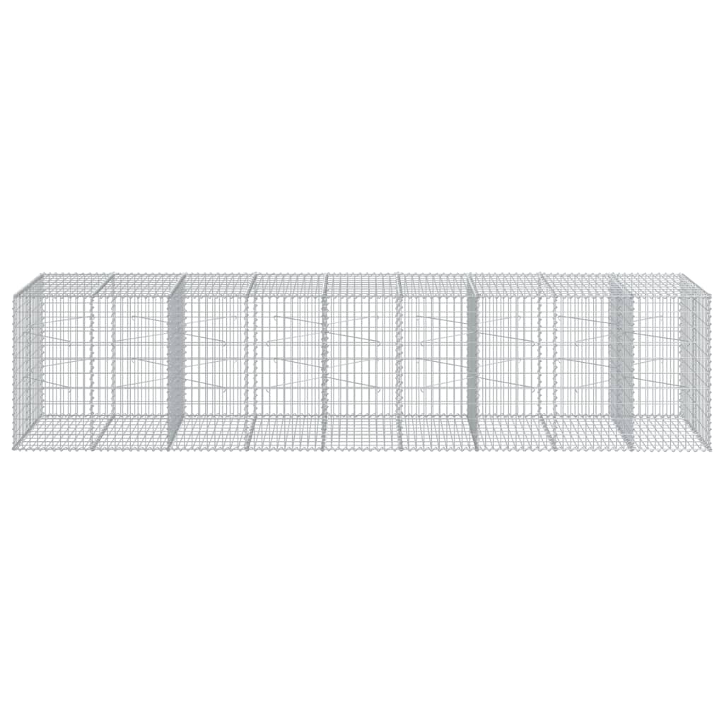 Gabion Basket with Cover 450x100x100 cm Galvanised Iron