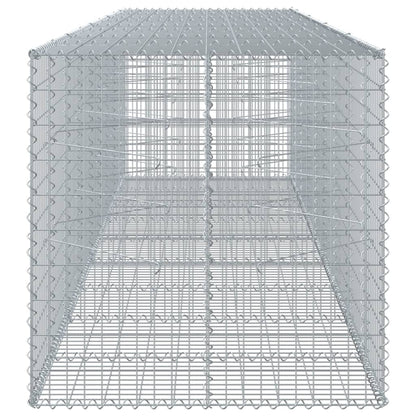 Gabion Basket with Cover 450x100x100 cm Galvanised Iron