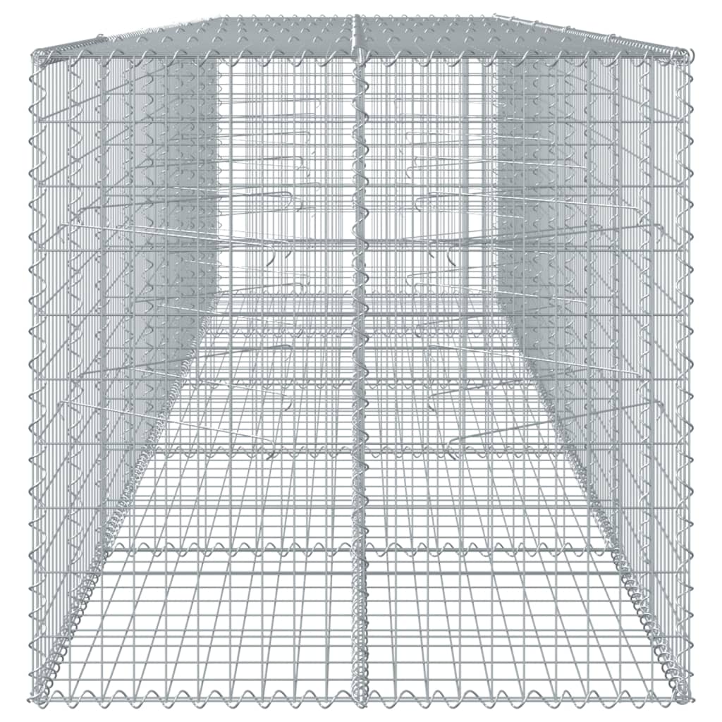 Gabion Basket with Cover 500x100x100 cm Galvanised Iron