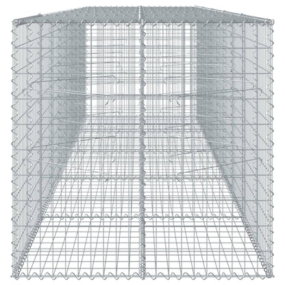 Gabion Basket with Cover 500x100x100 cm Galvanised Iron