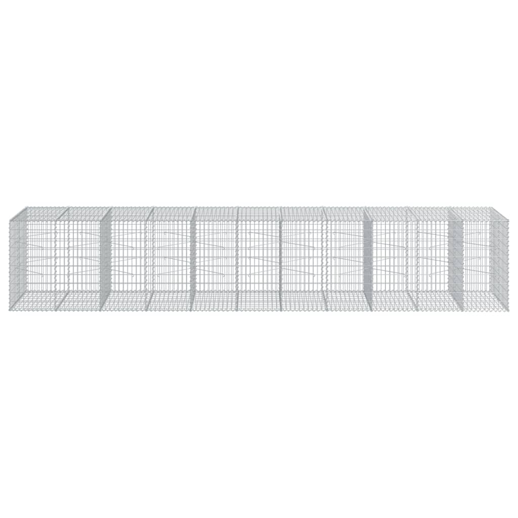 Gabion Basket with Cover 550x100x100 cm Galvanised Iron