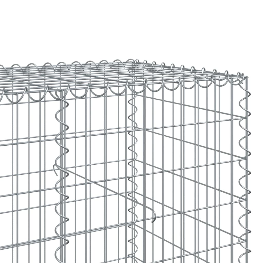 Gabion Basket with Cover 550x100x100 cm Galvanised Iron