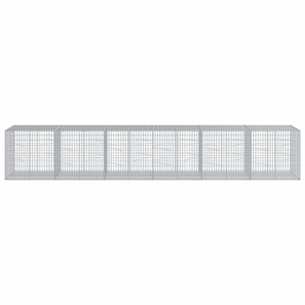 Gabion Basket with Cover 600x100x100 cm Galvanised Iron