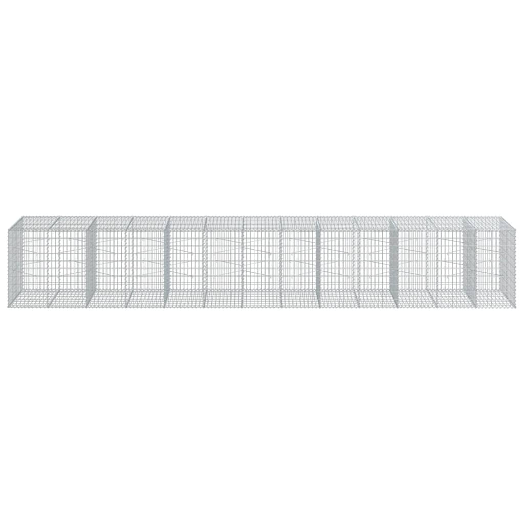 Gabion Basket with Cover 650x100x100 cm Galvanised Iron