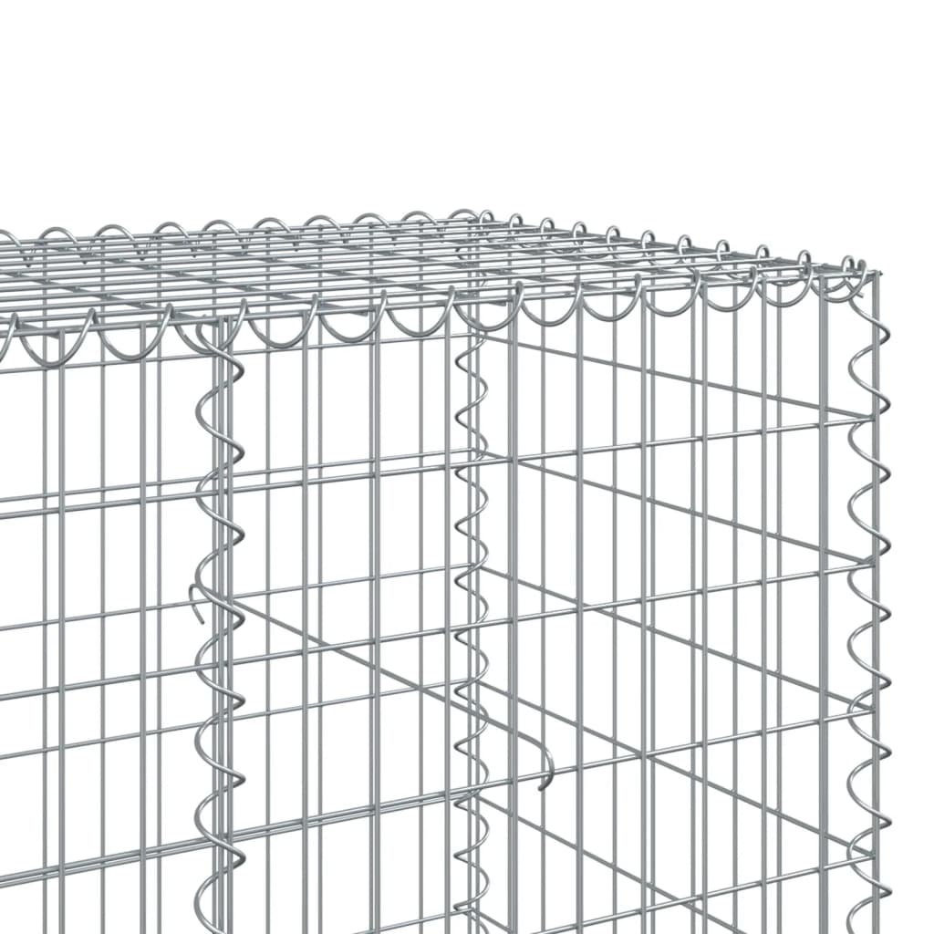 Gabion Basket with Cover 650x100x100 cm Galvanised Iron