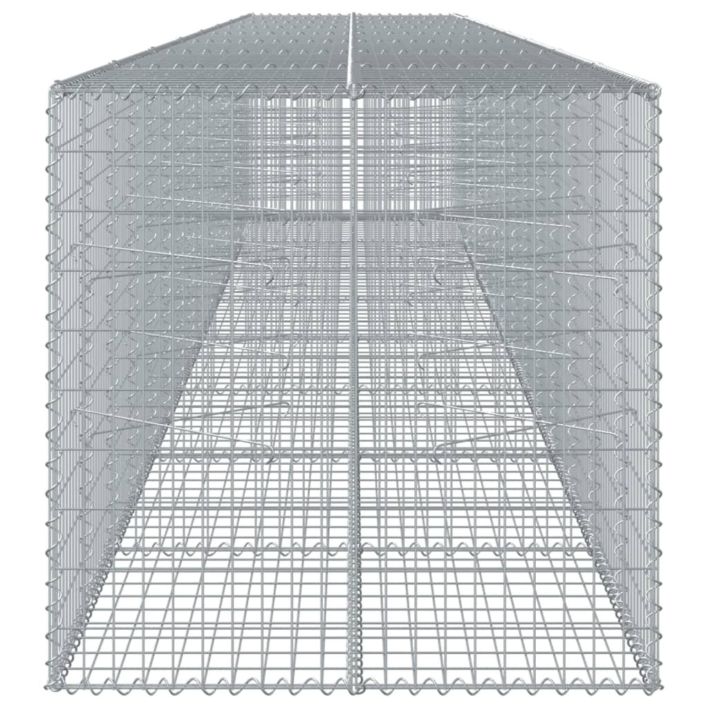 Gabion Basket with Cover 800x100x100 cm Galvanised Iron