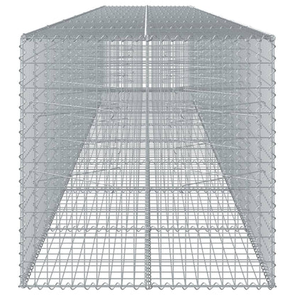 Gabion Basket with Cover 800x100x100 cm Galvanised Iron