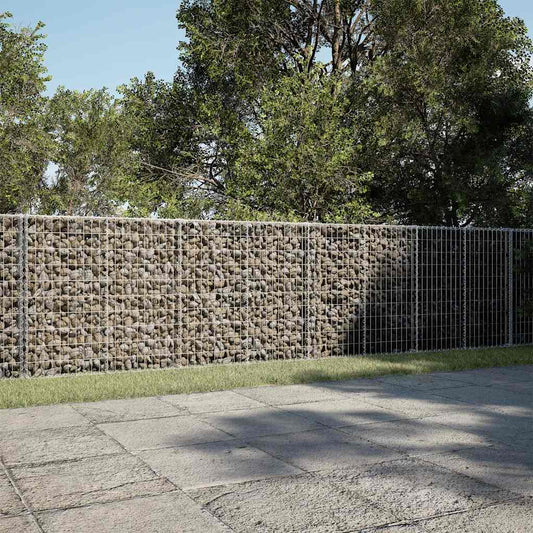 Gabion Basket with Cover 850x100x100 cm Galvanised Iron