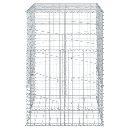 Gabion Basket with Cover 100x100x150 cm Galvanised Iron