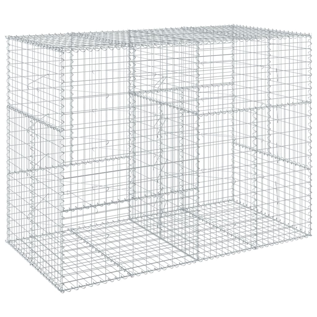 Gabion Basket with Cover 200x100x150 cm Galvanised Iron