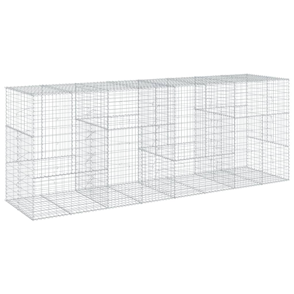 Gabion Basket with Cover 400x100x150 cm Galvanised Iron