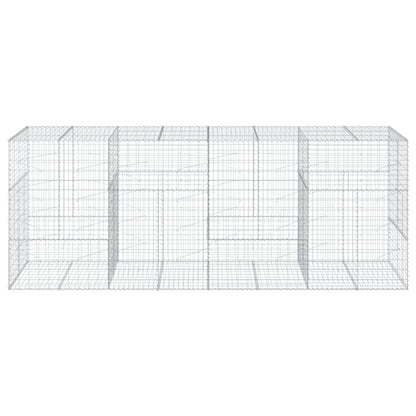 Gabion Basket with Cover 400x100x150 cm Galvanised Iron