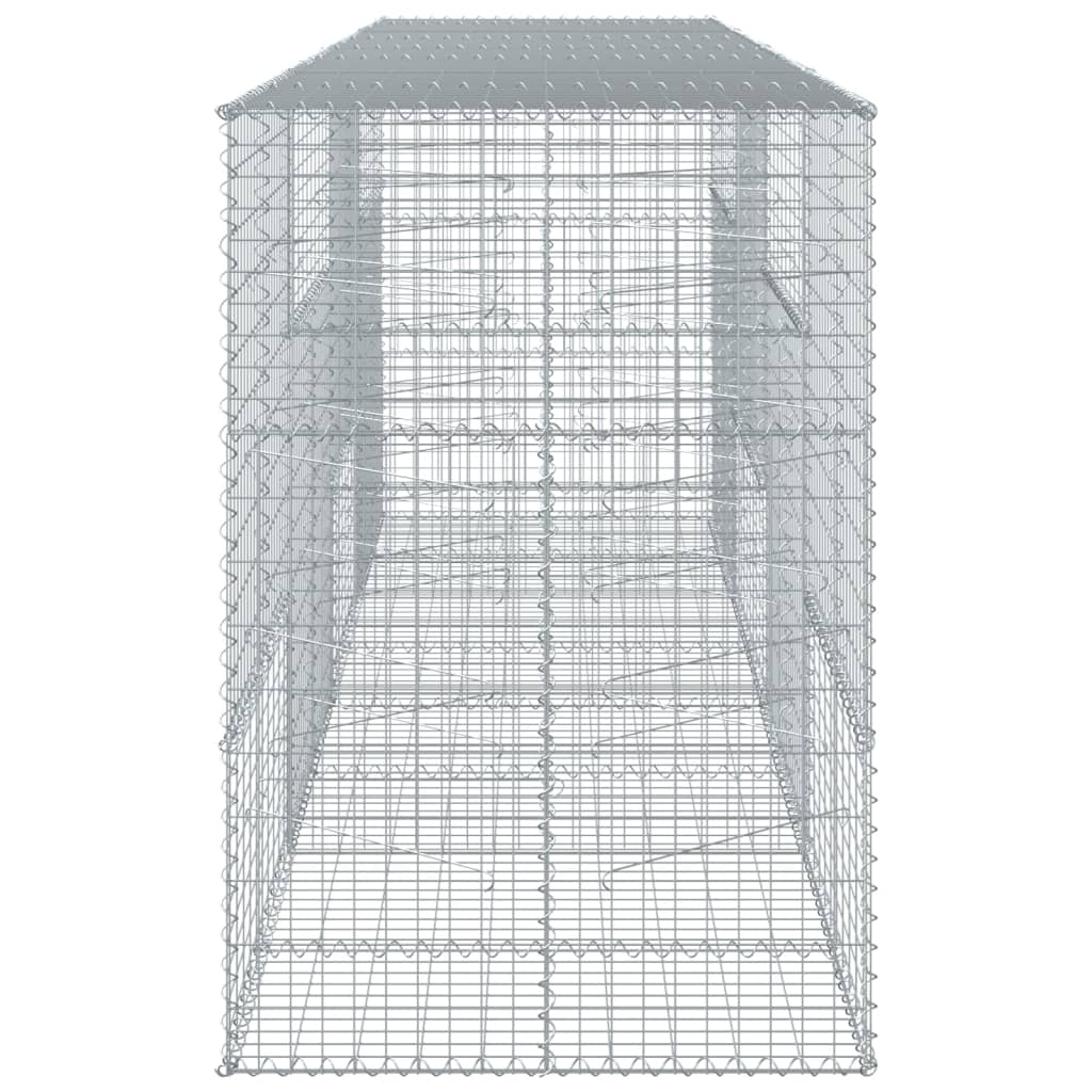 Gabion Basket with Cover 400x100x150 cm Galvanised Iron